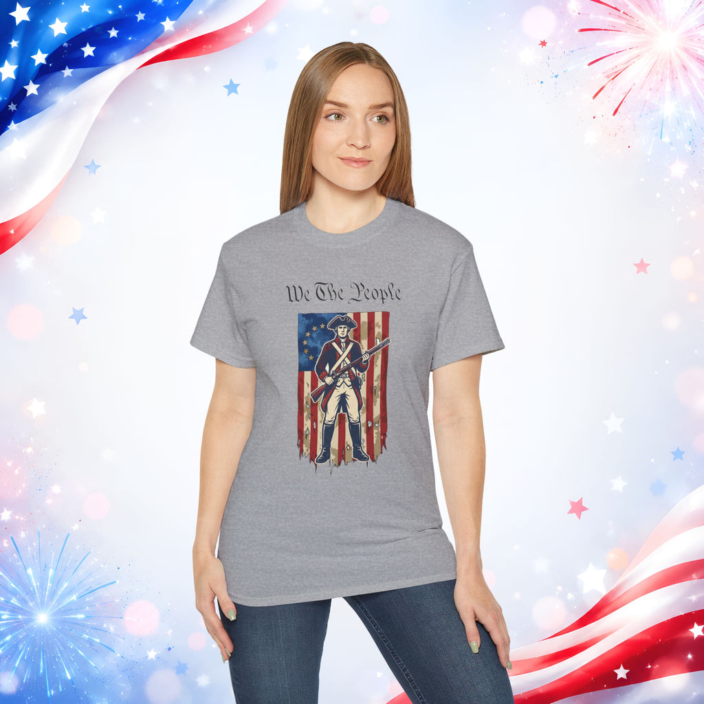 Revolutionary Soldier 4th of July T-Shirt | Vintage American Flag Patriotic Tee
