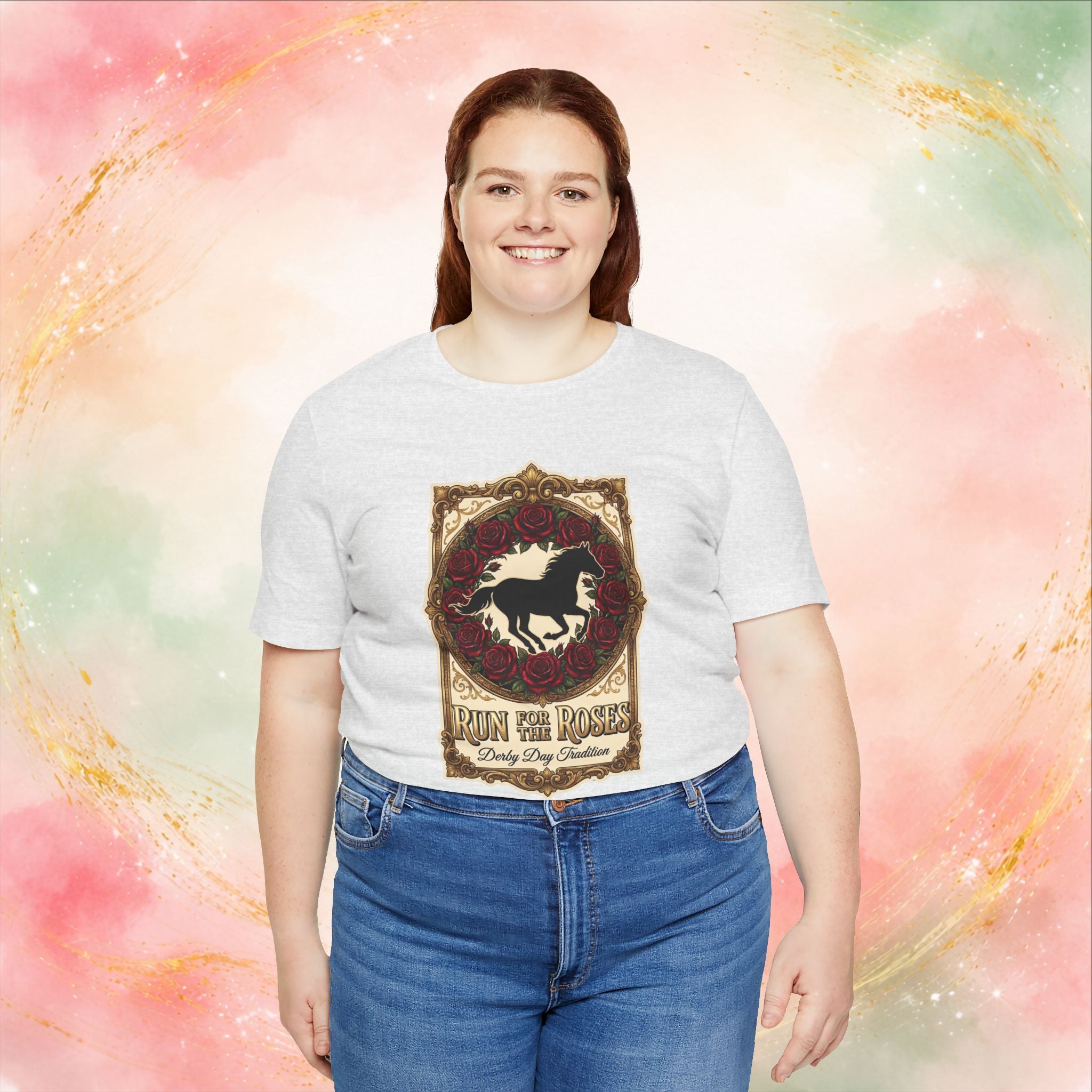 Run for the Roses Unisex T-Shirt, Derby Day Horse Shirt, Vintage Floral Racing Tee