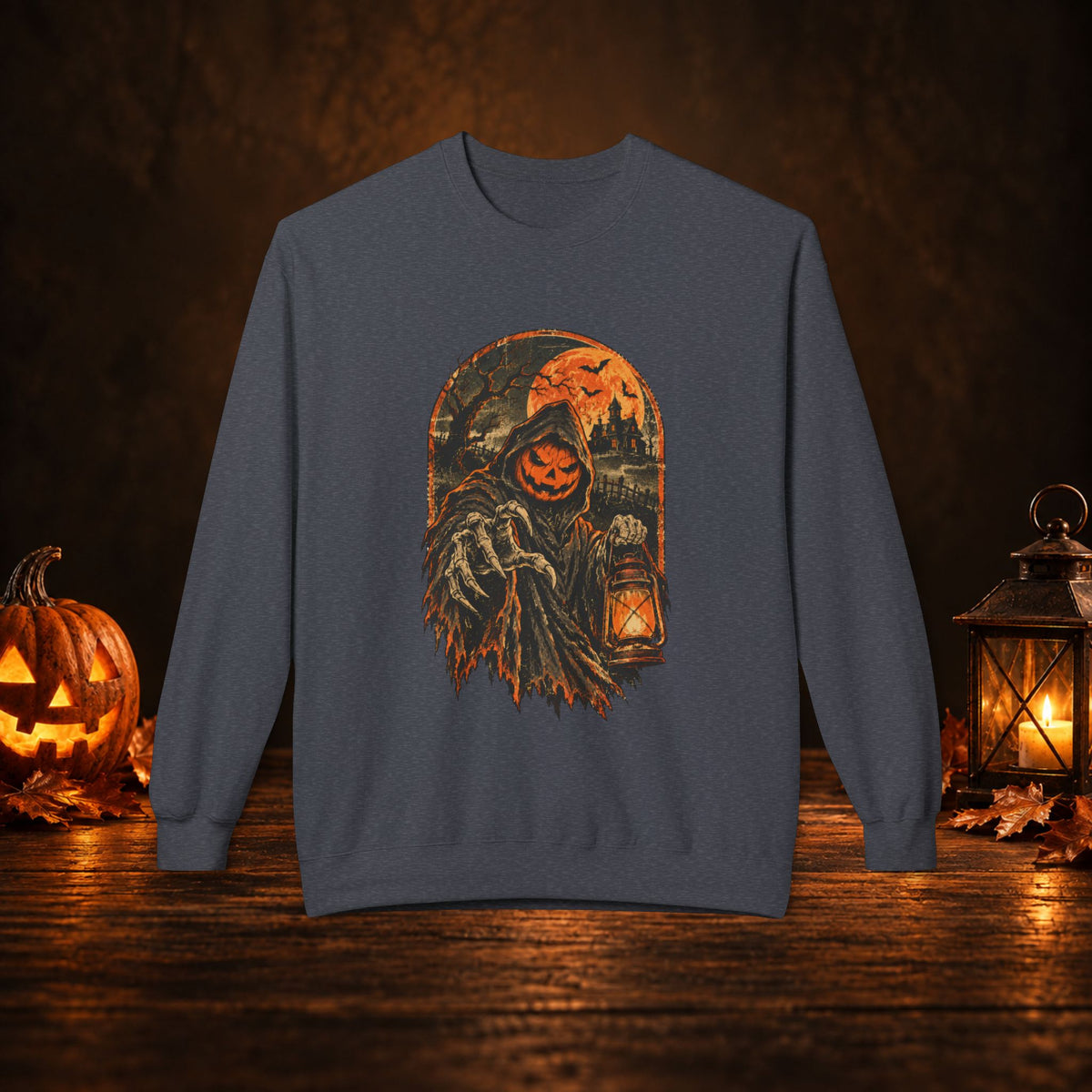 Halloween Pumpkin Reaper Crewneck Sweatshirt