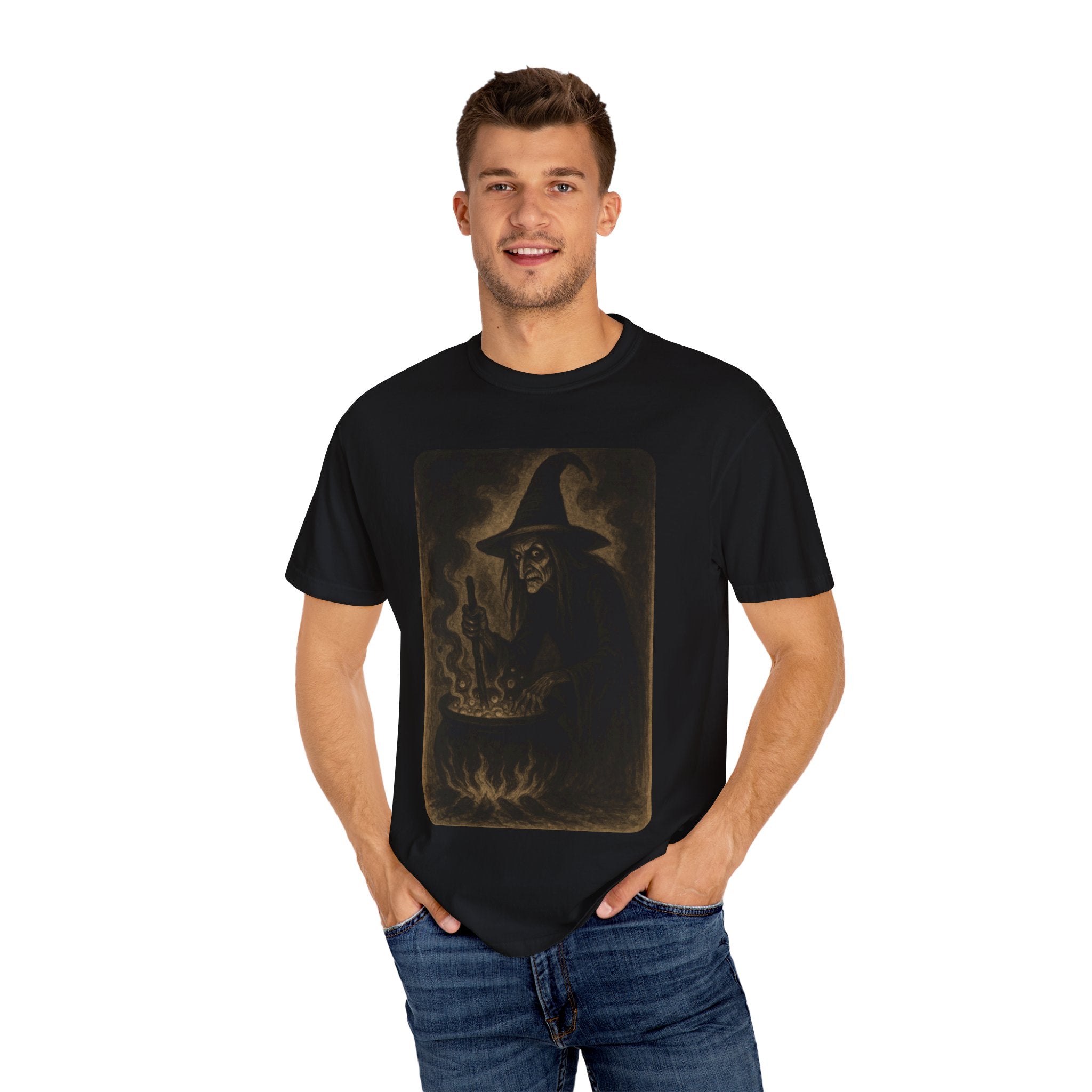 Vintage Witch Brewing Cauldron Halloween Shirt