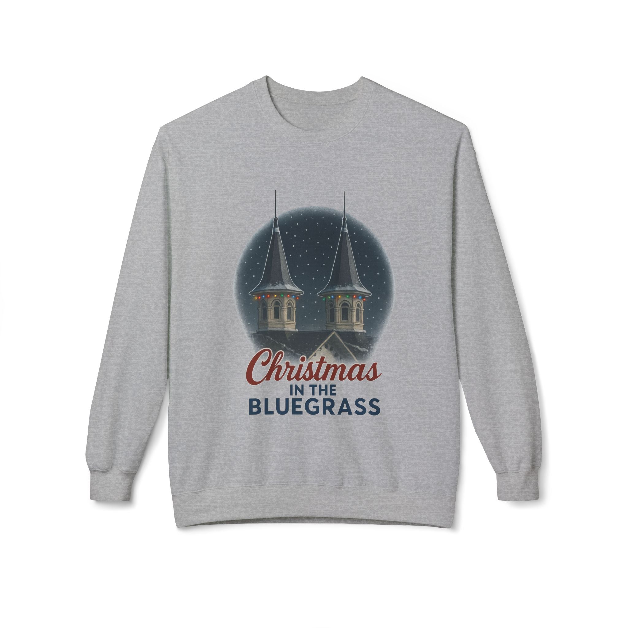 🎄 Christmas in the Bluegrass Sweatshirt – Churchill Downs Twin Spires Holiday Design