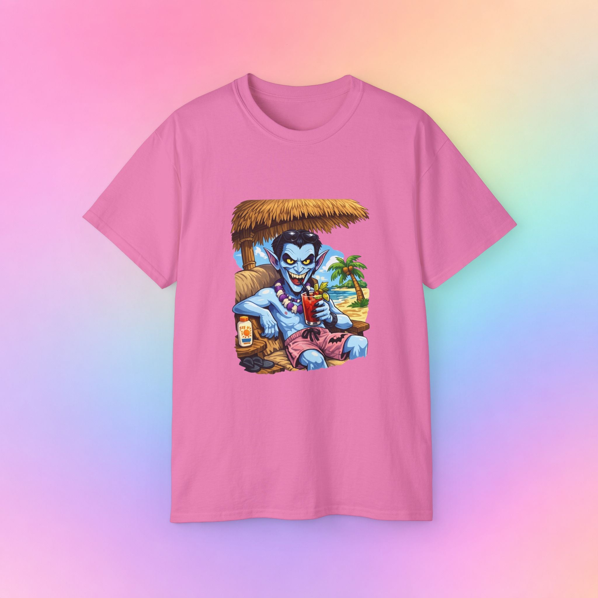 Summerween Vampire Beach Vacation T-Shirt | Spooky Summer Halloween Tee