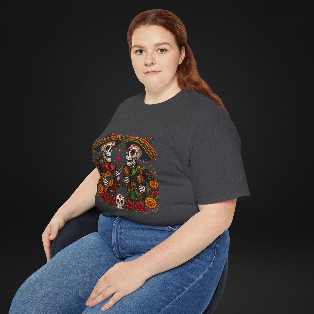 Cinco De Mayo Sugar Skull Mariachi T-Shirt | Dia de los Muertos Inspired Fiesta Tee