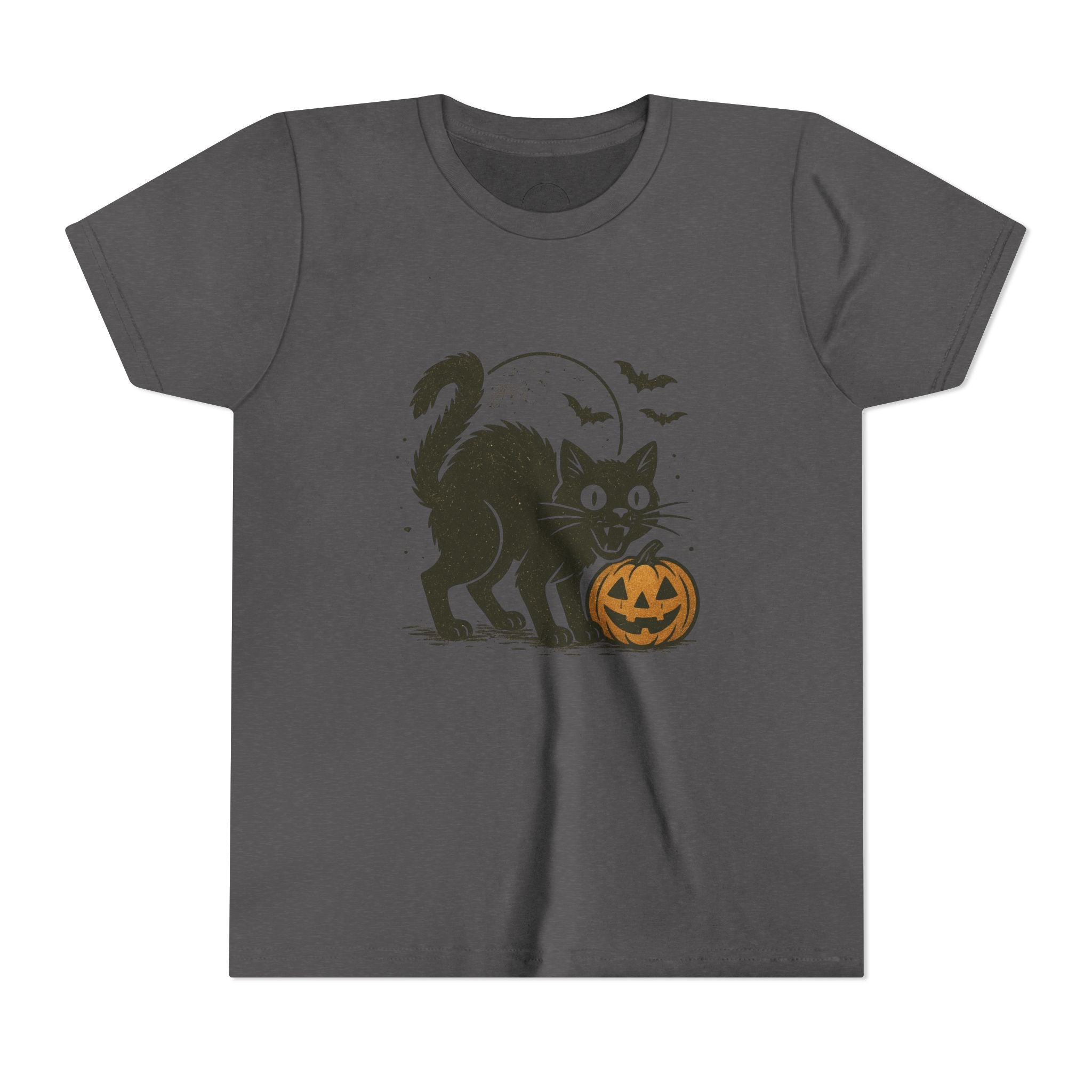 Spooky Black Cat & Jack-O’-Lantern Kids Halloween T-Shirt