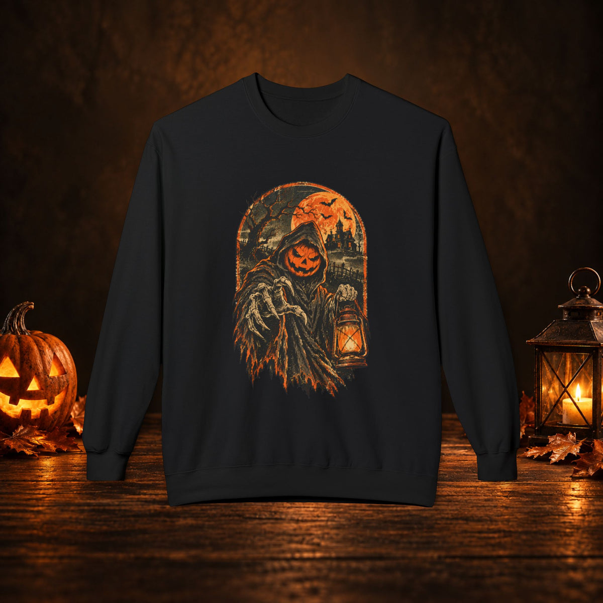 Halloween Pumpkin Reaper Crewneck Sweatshirt