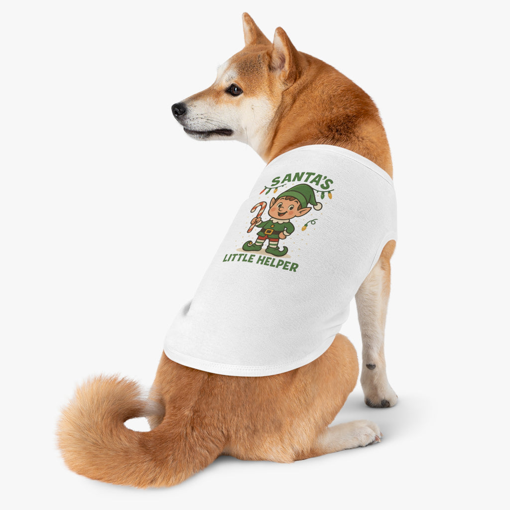 Santa’s Little Helper Dog Christmas Shirt – Cute Holiday Elf Pet Tank Top