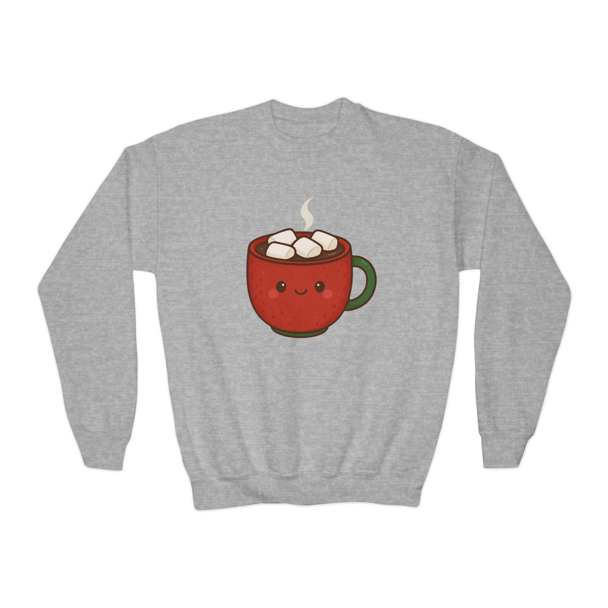 🎄 Cuddly Cocoa Youth Sweatshirt – Cozy Christmas Hot Chocolate Design