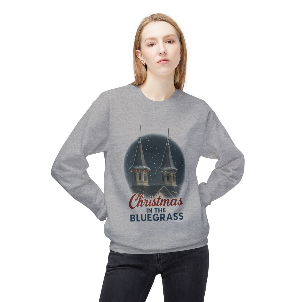 🎄 Christmas in the Bluegrass Sweatshirt – Churchill Downs Twin Spires Holiday Design