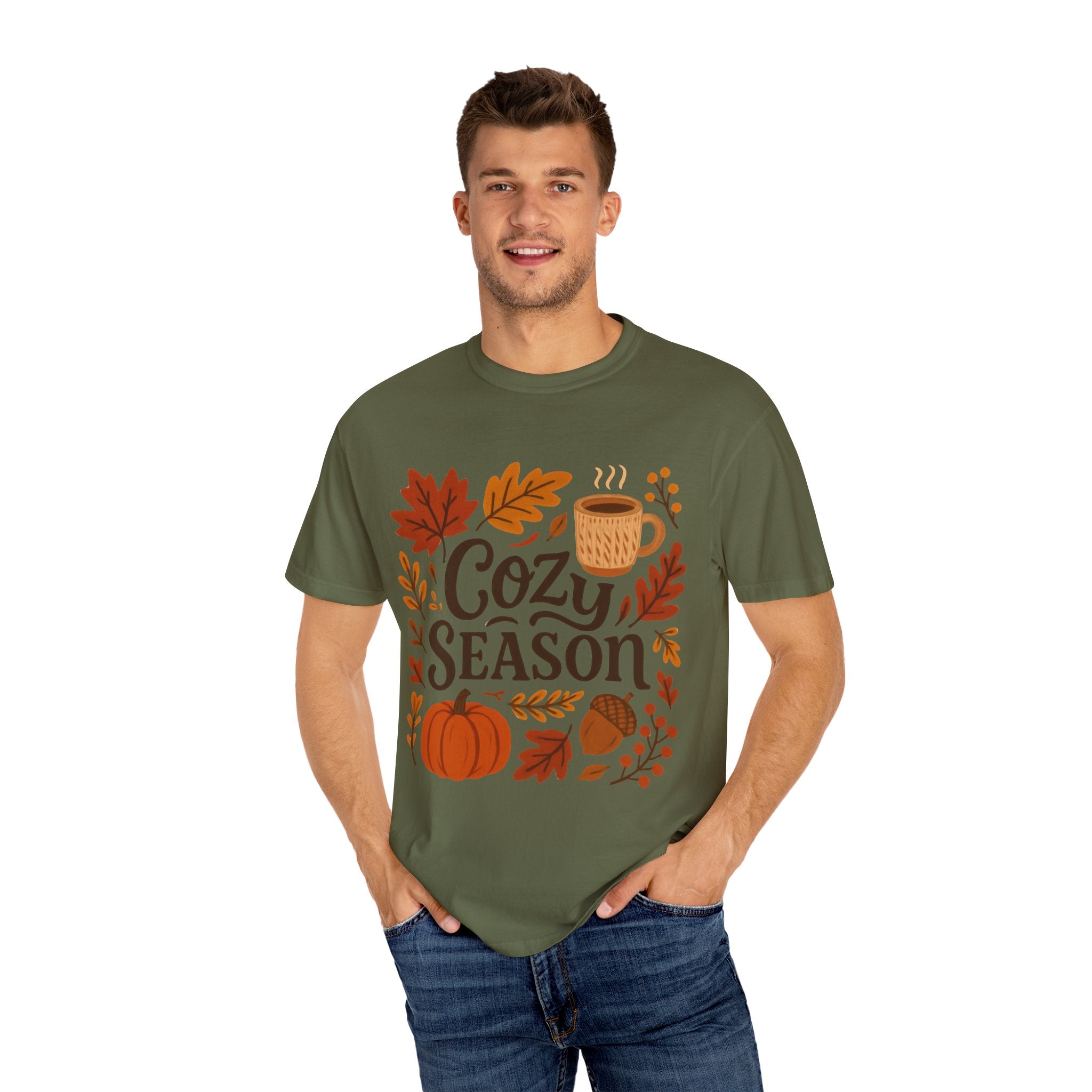 Cozy Season Unisex T-shirt, Fall Fashion Tee, Autumn Apparel, Gift for Him/Her, Pumpkin Spice Shirt, Relaxing Vibes