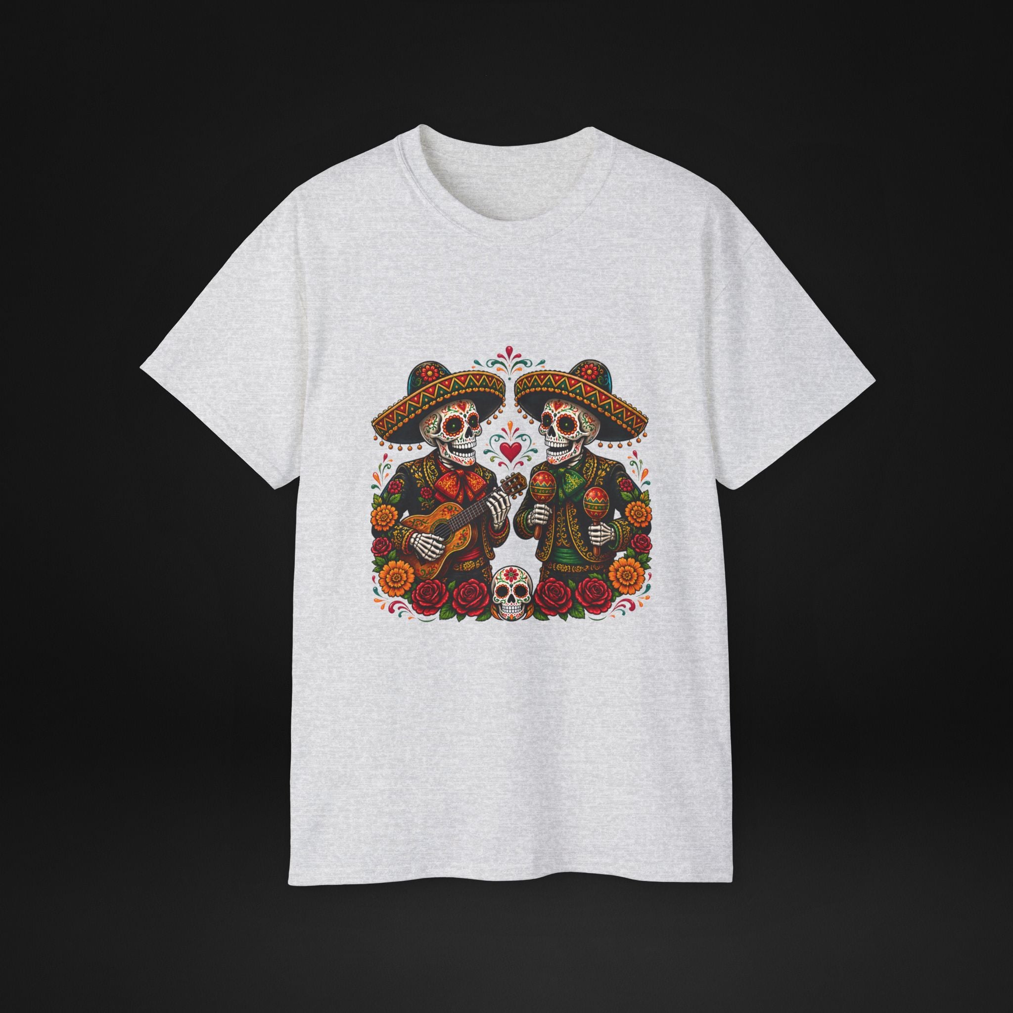Cinco De Mayo Sugar Skull Mariachi T-Shirt | Dia de los Muertos Inspired Fiesta Tee