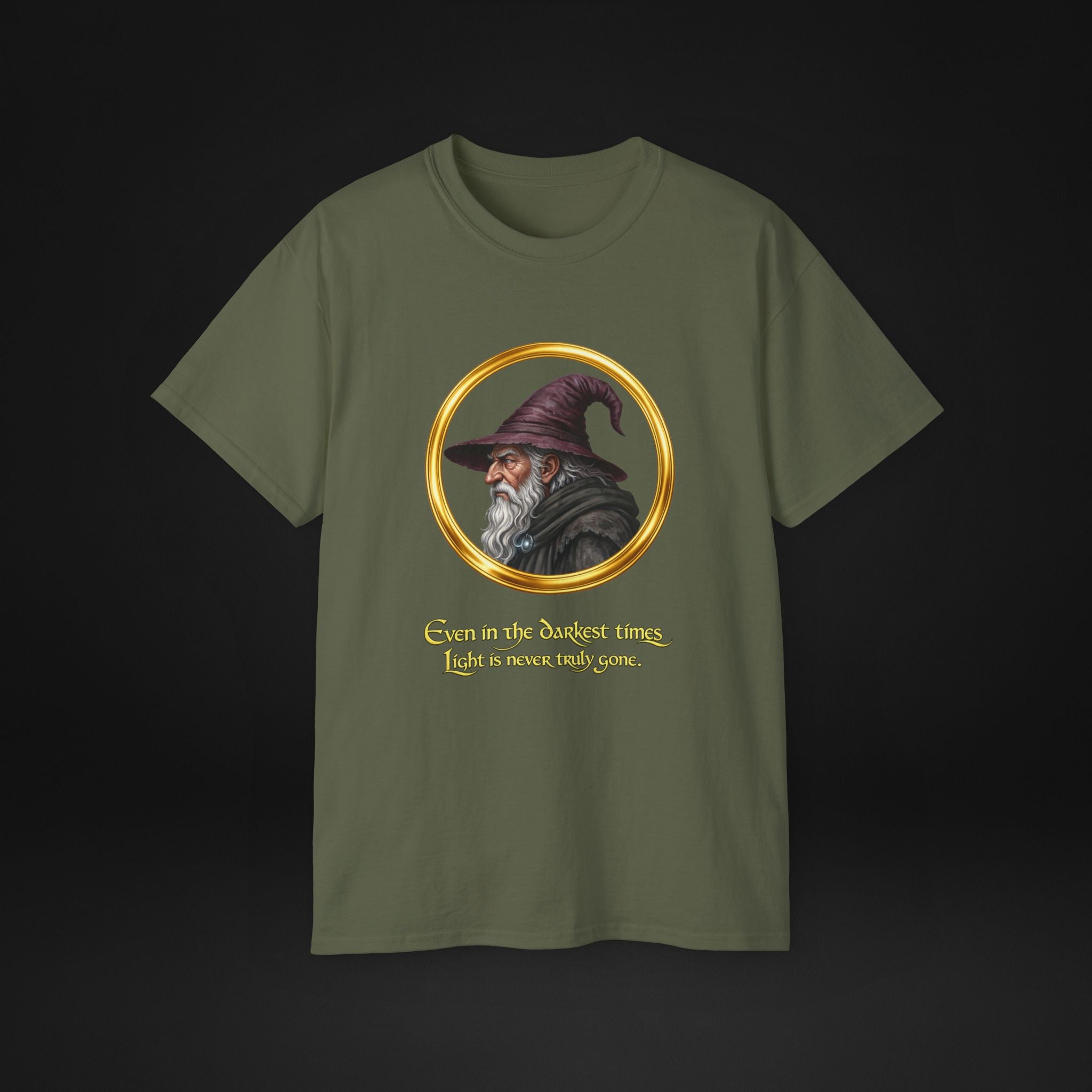 Vintage Wizard Graphic T-Shirt | Fantasy Side Profile Tee
