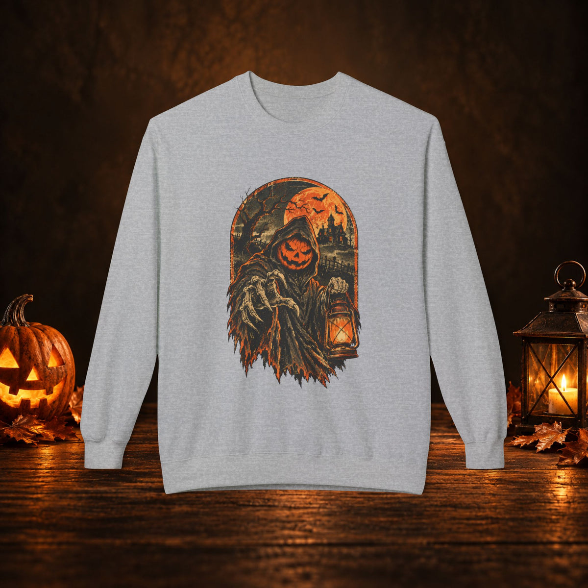 Halloween Pumpkin Reaper Crewneck Sweatshirt