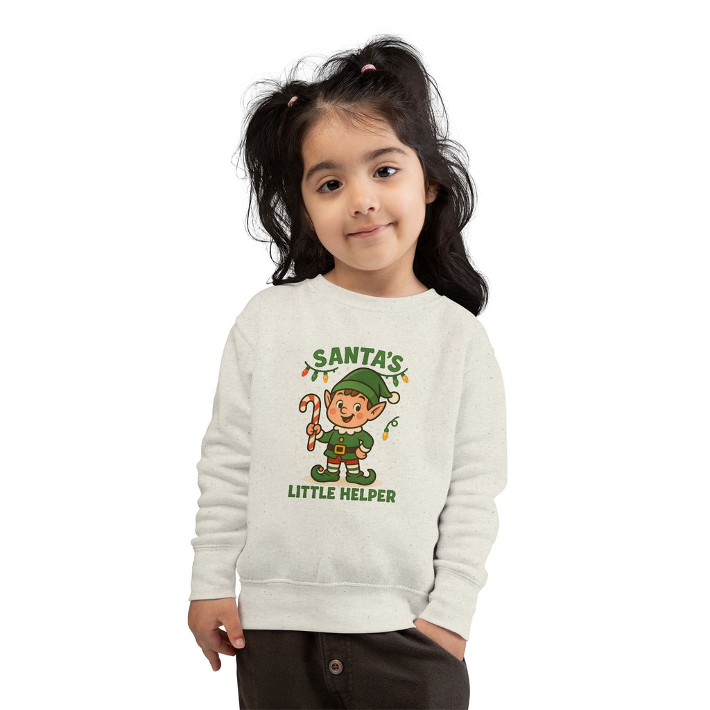 Santa’s Little Helper Toddler Christmas Sweatshirt – Cute Elf Holiday Pullover