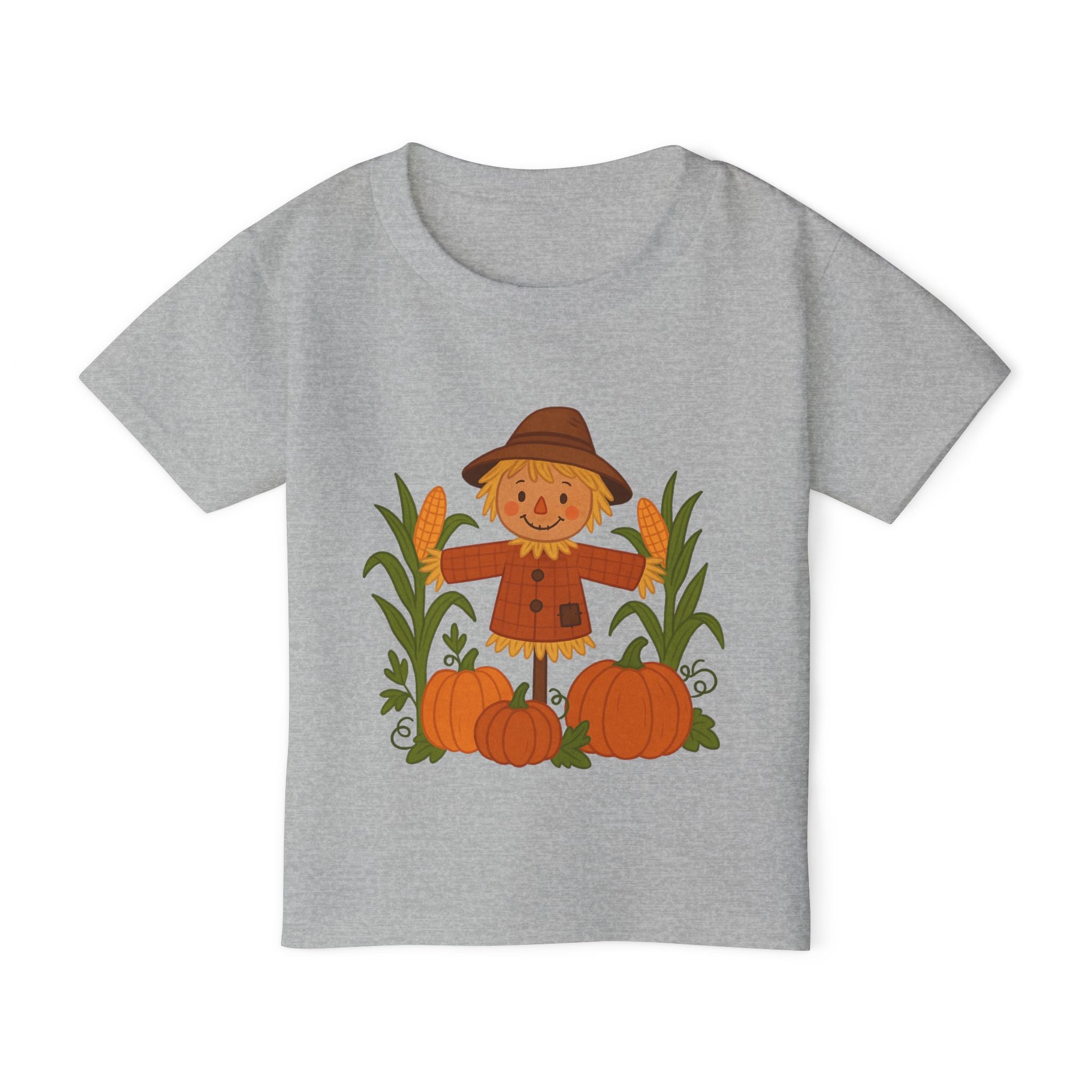 Cute Scarecrow & Pumpkins Fall Toddler T-Shirt
