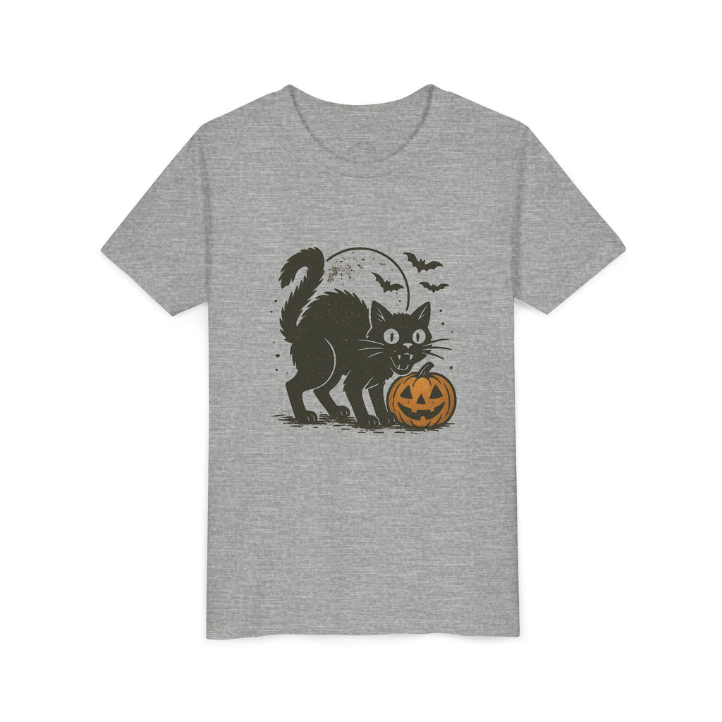 Spooky Black Cat & Jack-O’-Lantern Kids Halloween T-Shirt