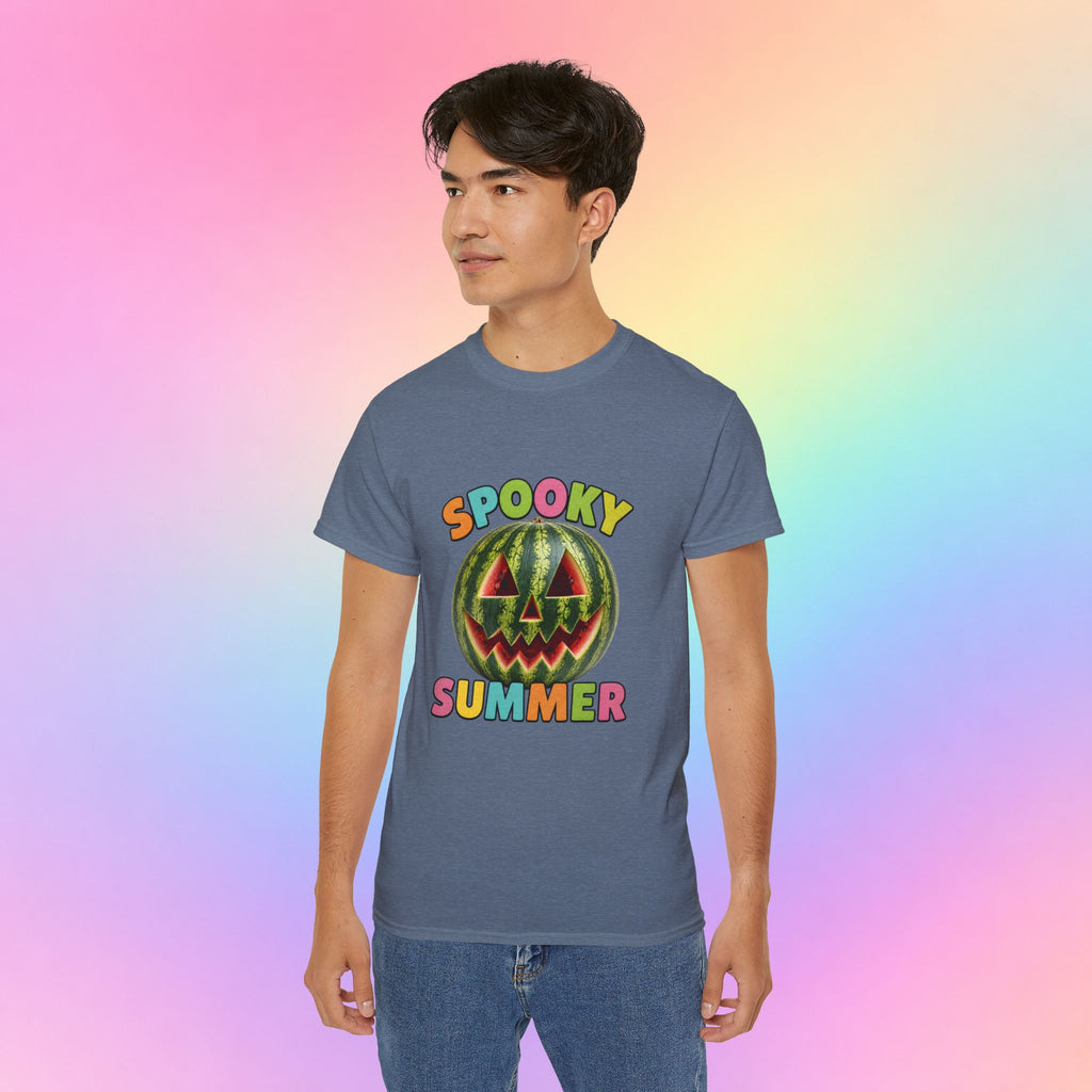 Spooky Summer Watermelon Jack-O’-Lantern T-Shirt | Summerween Halloween Shirt