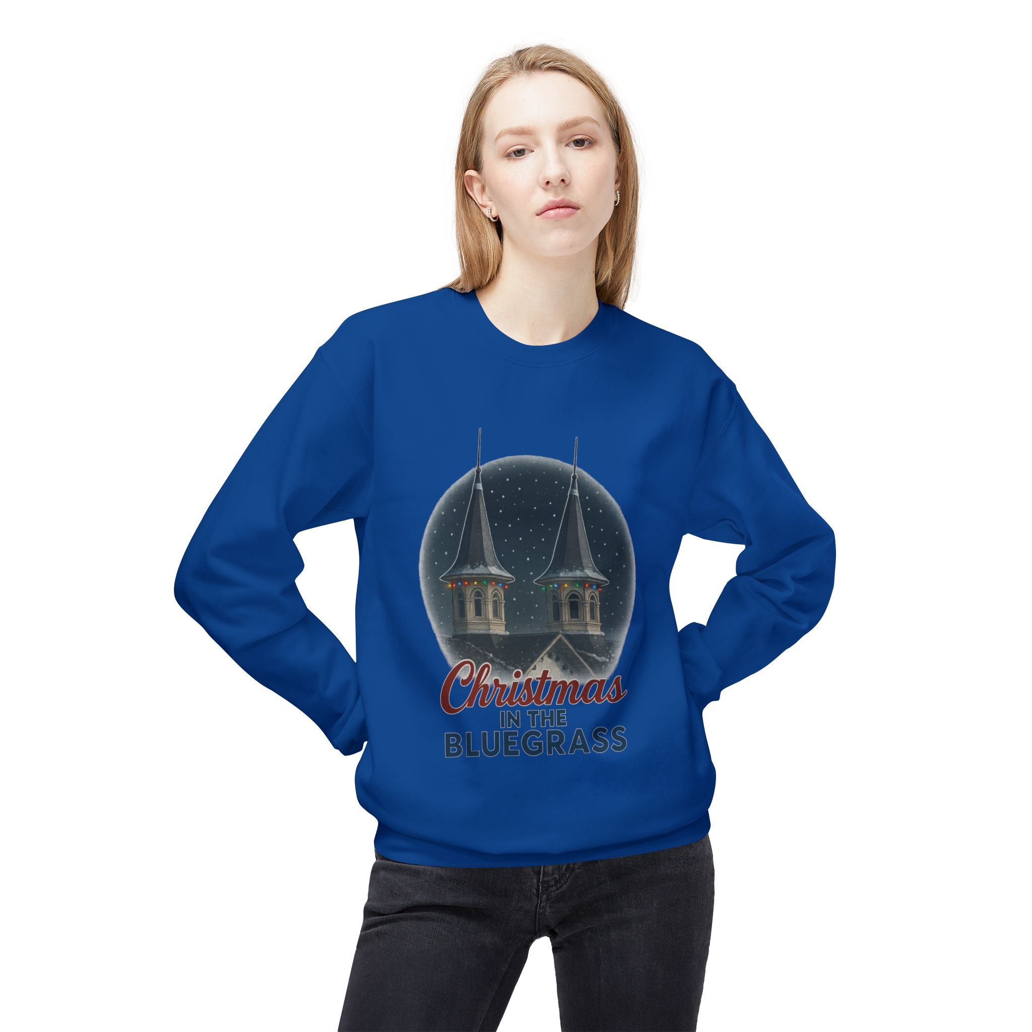 🎄 Christmas in the Bluegrass Sweatshirt – Churchill Downs Twin Spires Holiday Design