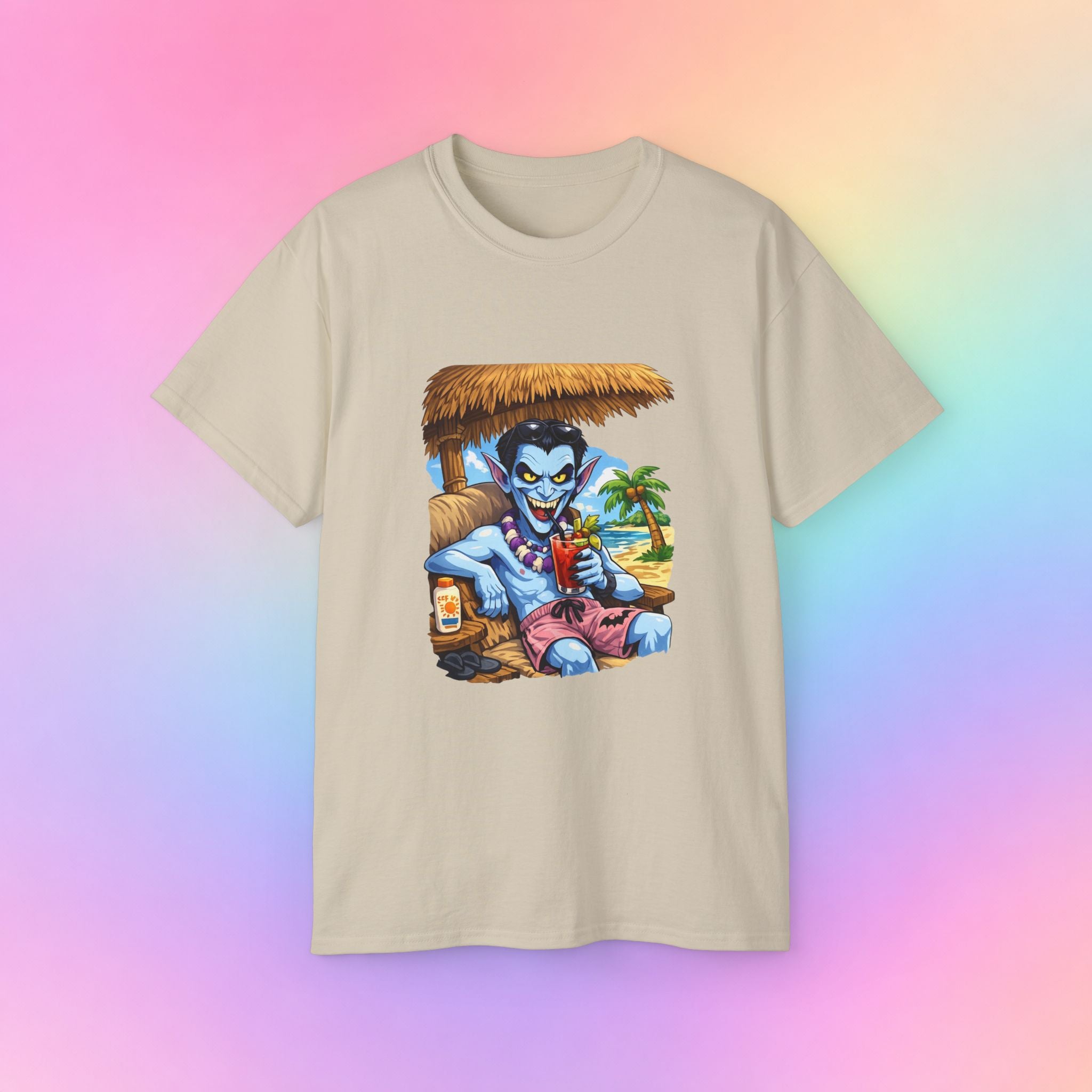 Summerween Vampire Beach Vacation T-Shirt | Spooky Summer Halloween Tee