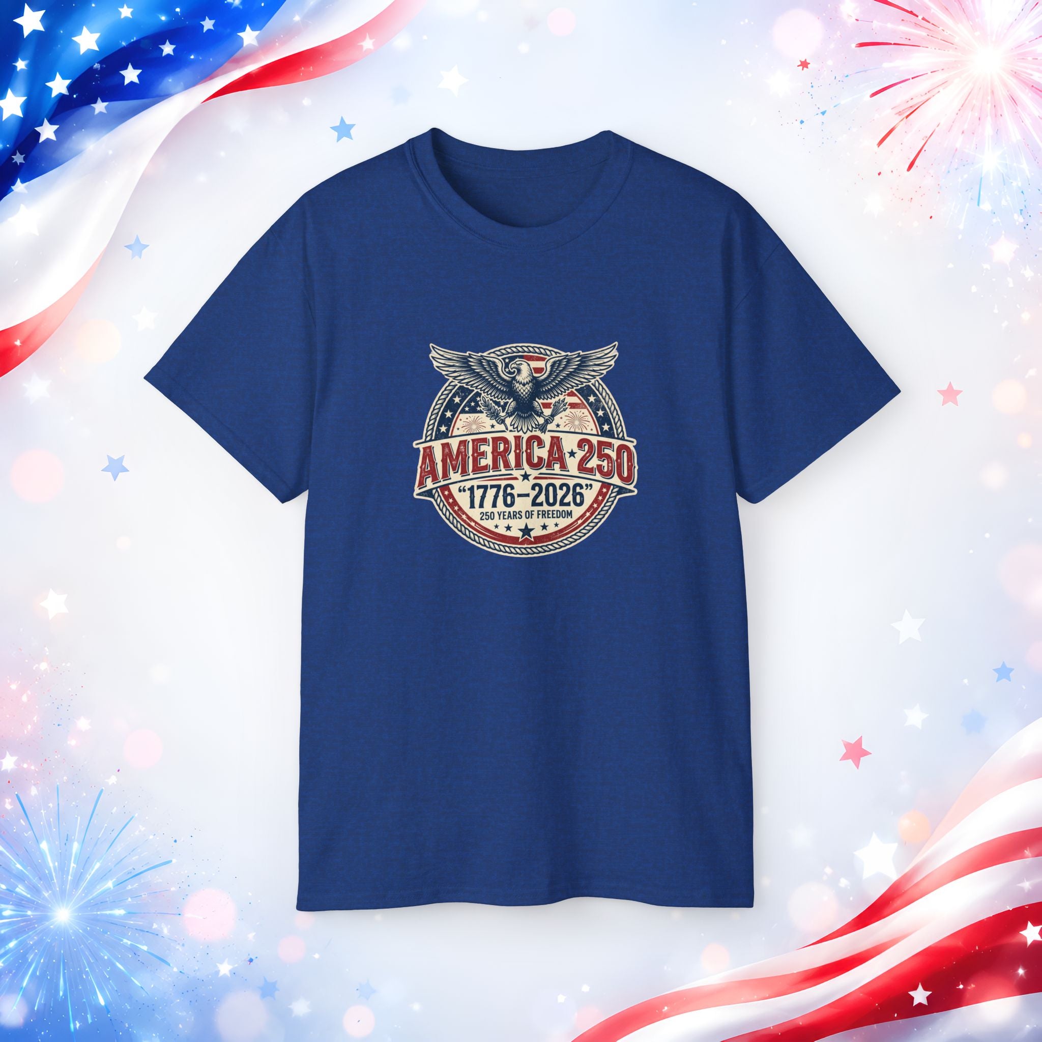 America 250 T-Shirt | 1776–2026 250 Years of Freedom 4th of July Patriotic Eagle Shirt