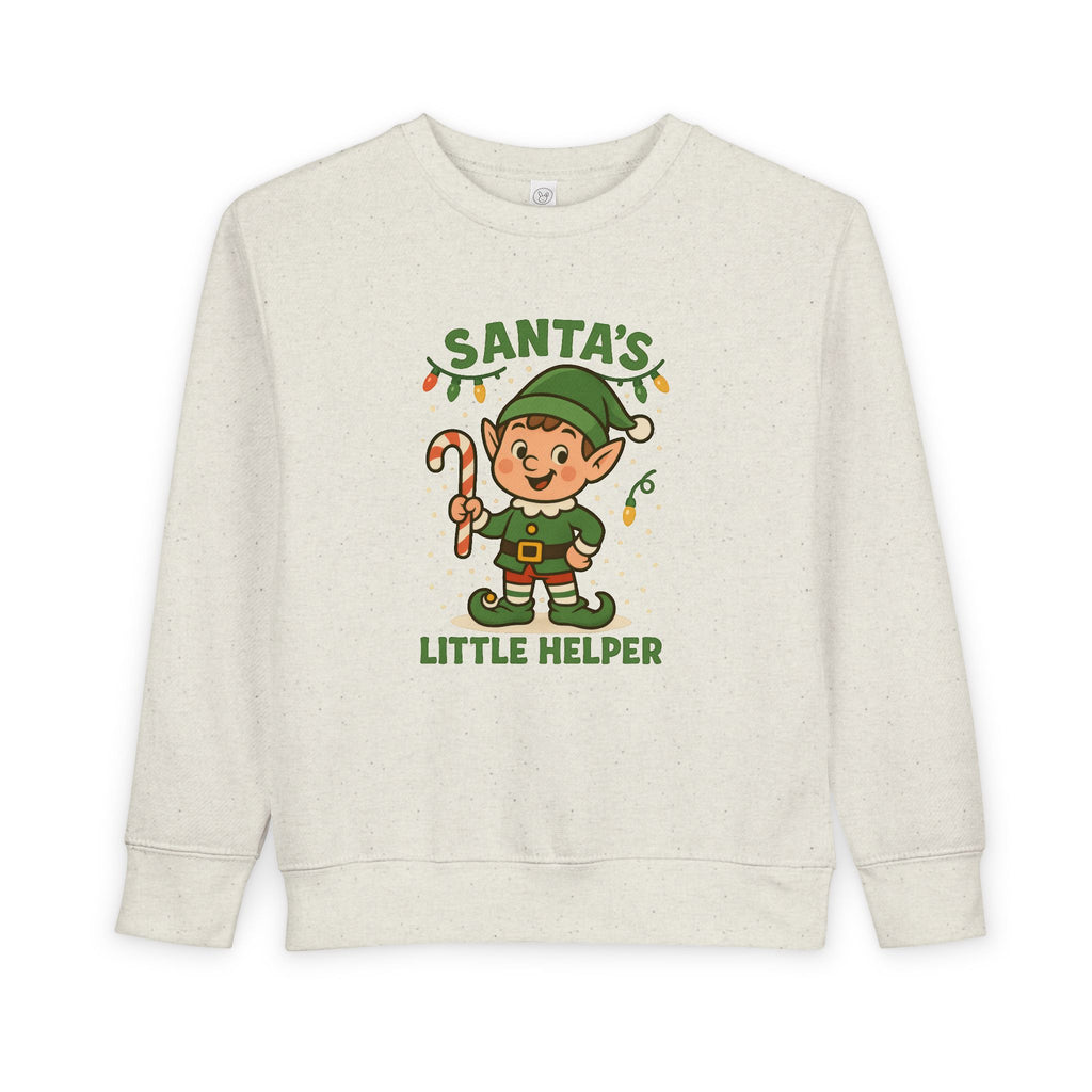 Santa’s Little Helper Toddler Christmas Sweatshirt – Cute Elf Holiday Pullover