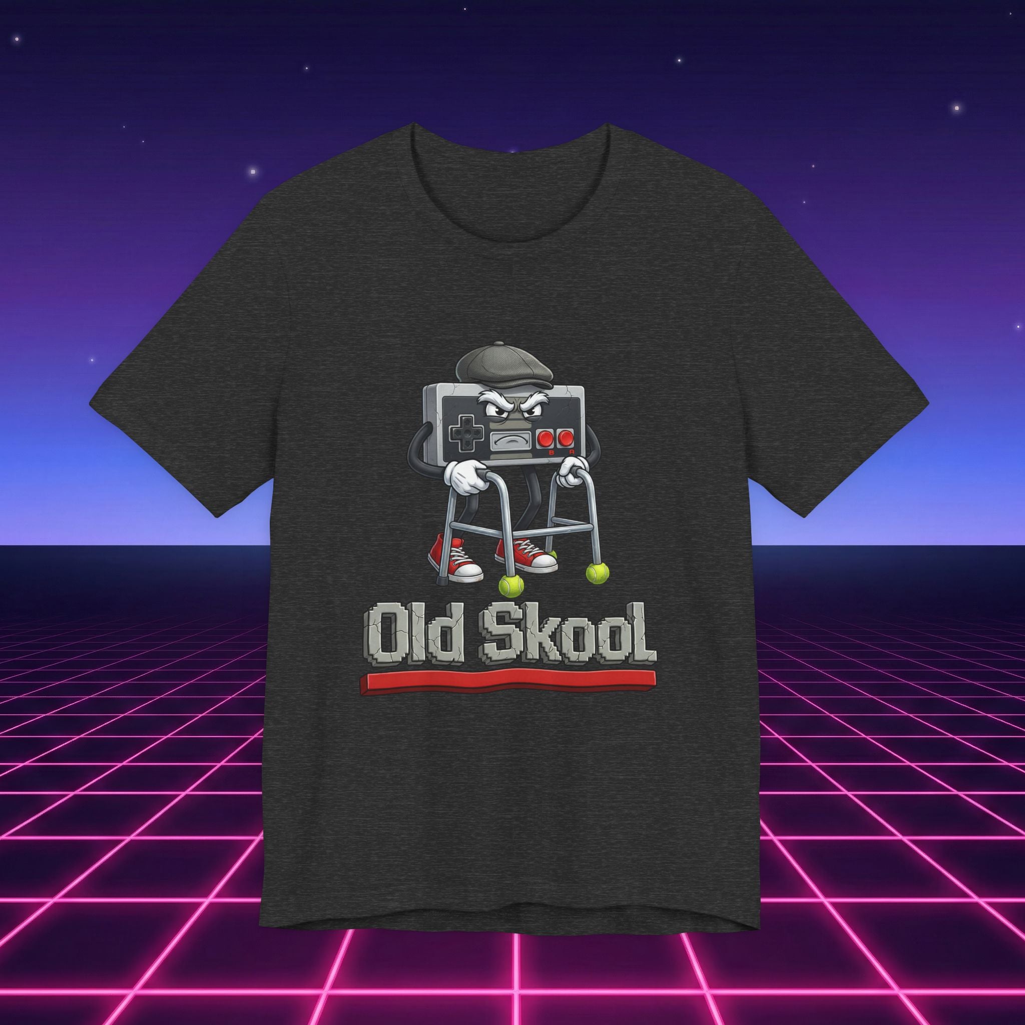 Old Skool Retro Gaming T-Shirt – Vintage Controller Grandpa Gamer Graphic Tee