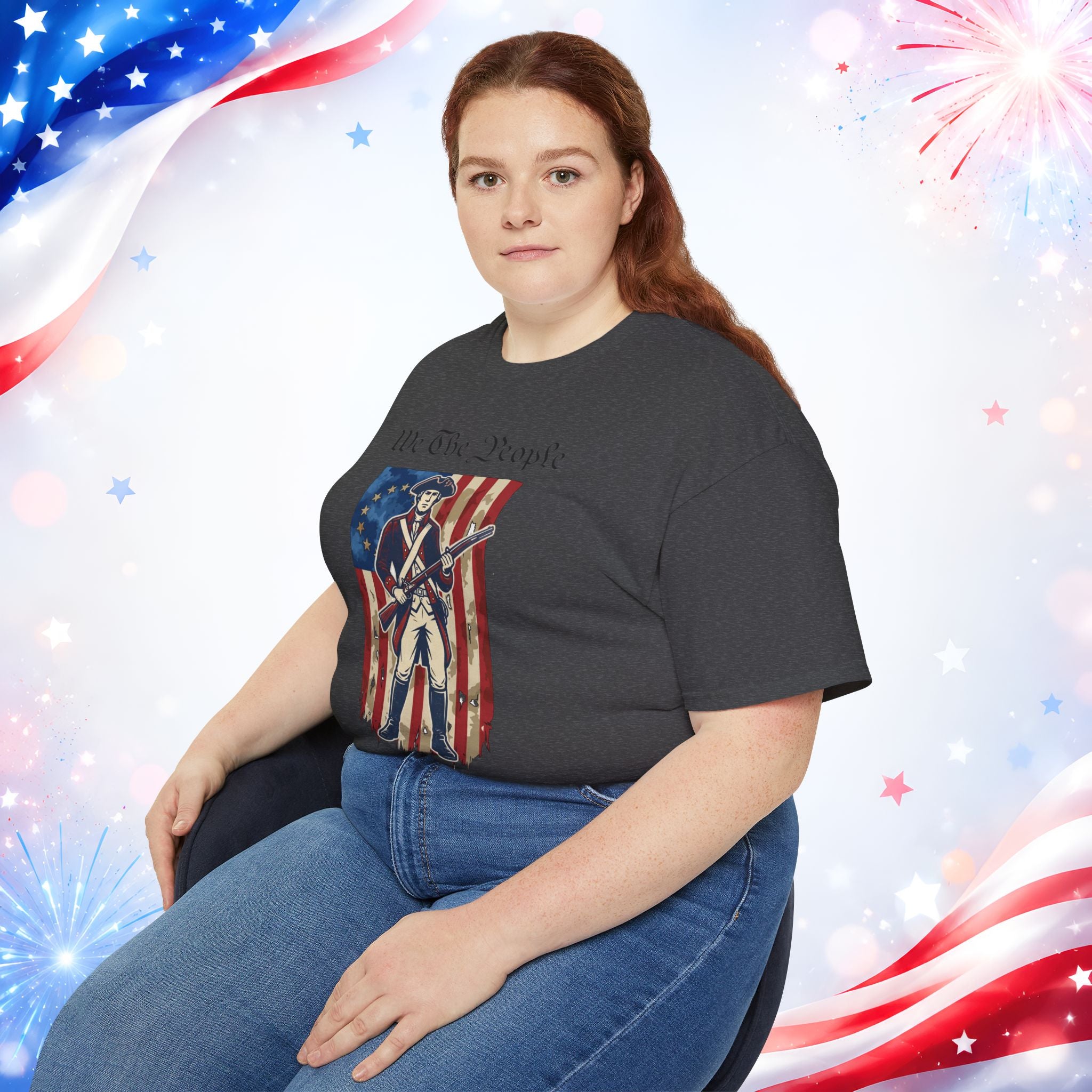 Revolutionary Soldier 4th of July T-Shirt | Vintage American Flag Patriotic Tee