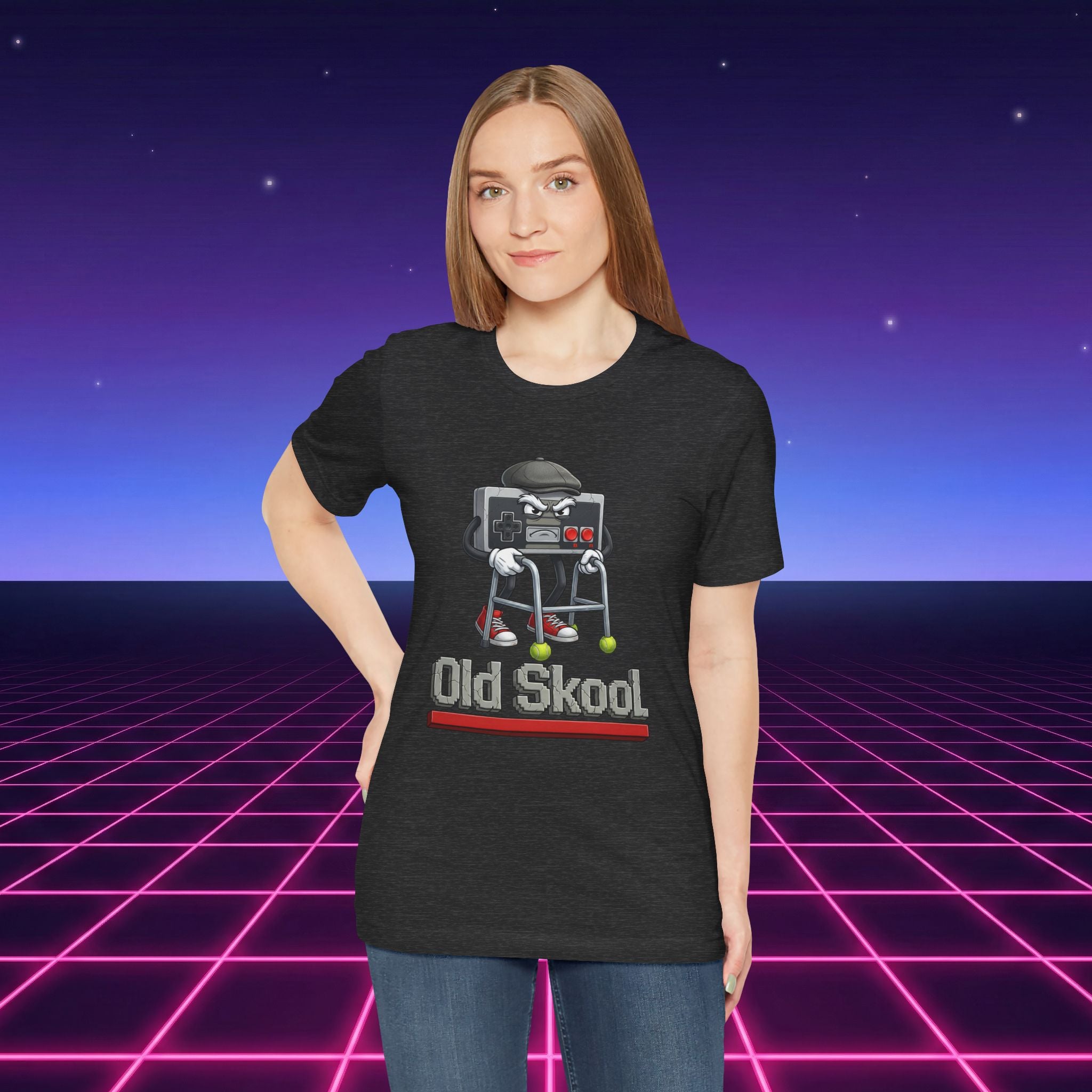 Old Skool Retro Gaming T-Shirt – Vintage Controller Grandpa Gamer Graphic Tee