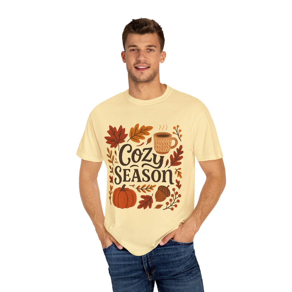 Cozy Season Unisex T-shirt, Fall Fashion Tee, Autumn Apparel, Gift for Him/Her, Pumpkin Spice Shirt, Relaxing Vibes