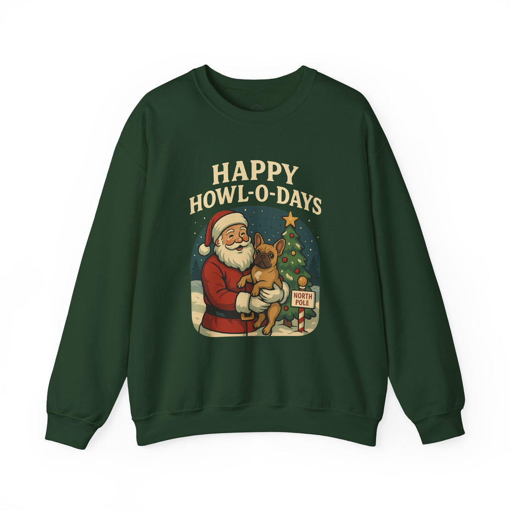 🎅🐶 Happy Howl-O-Days Frenchie Christmas Sweatshirt