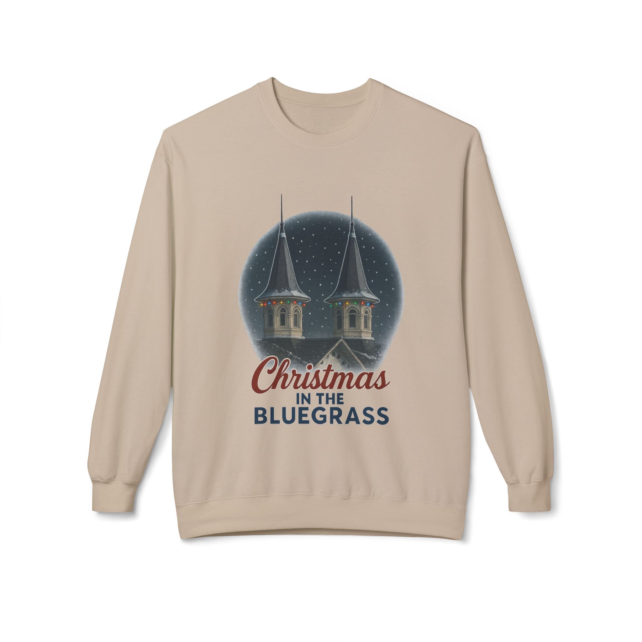 🎄 Christmas in the Bluegrass Sweatshirt – Churchill Downs Twin Spires Holiday Design