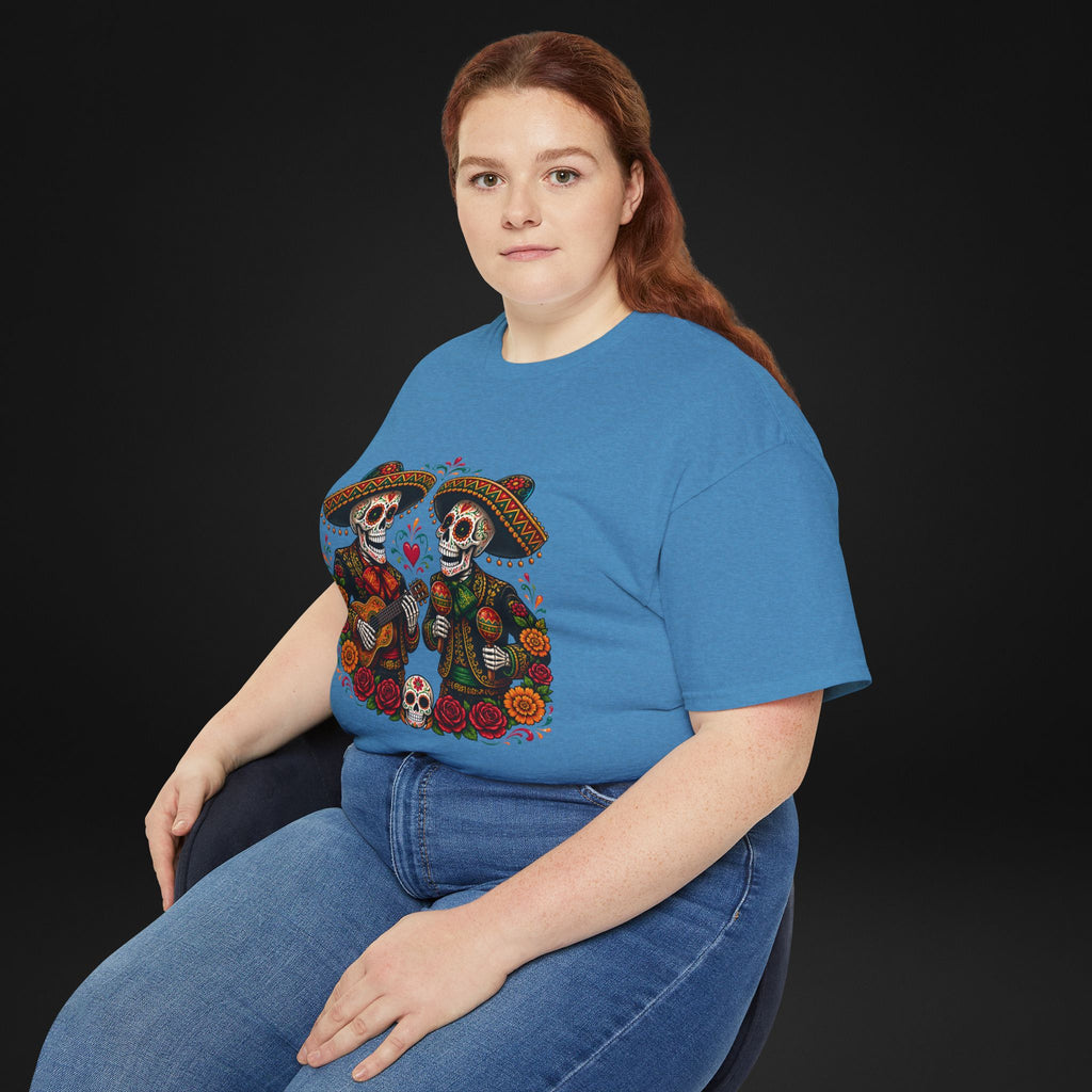 Cinco De Mayo Sugar Skull Mariachi T-Shirt | Dia de los Muertos Inspired Fiesta Tee
