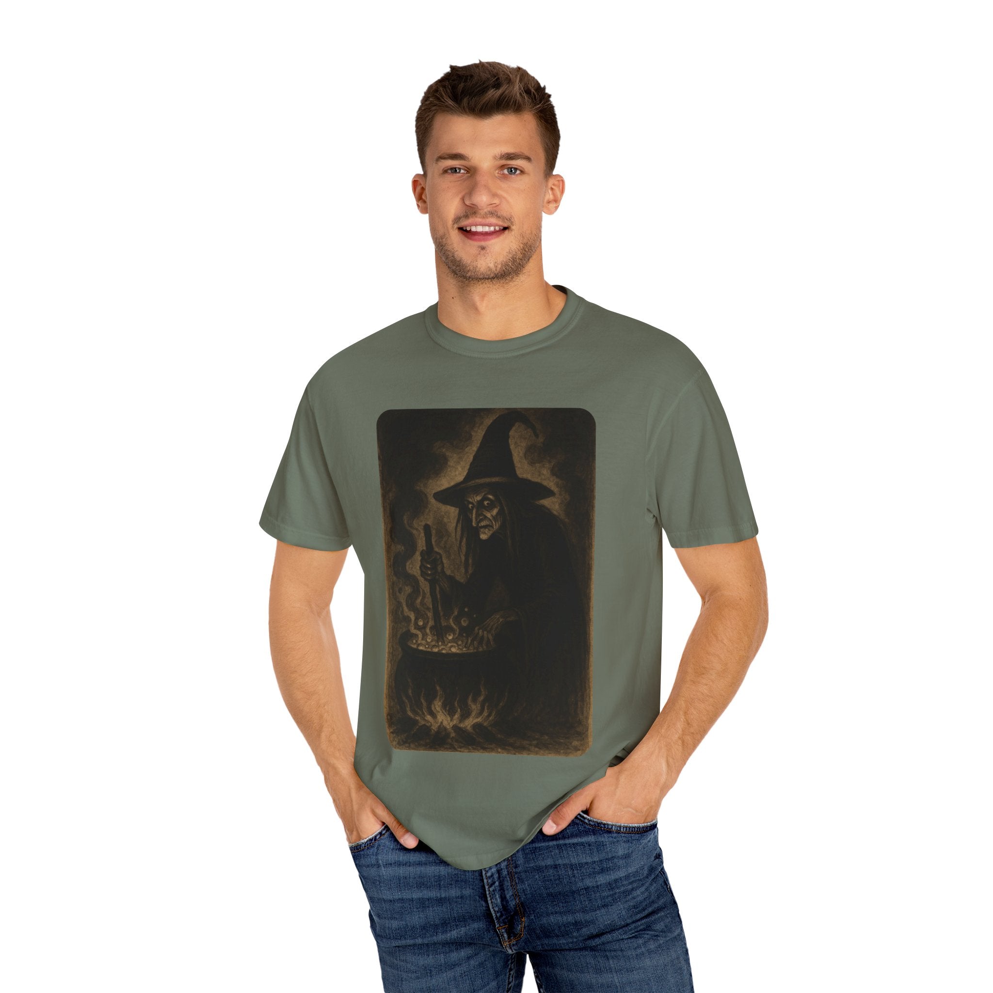 Vintage Witch Brewing Cauldron Halloween Shirt