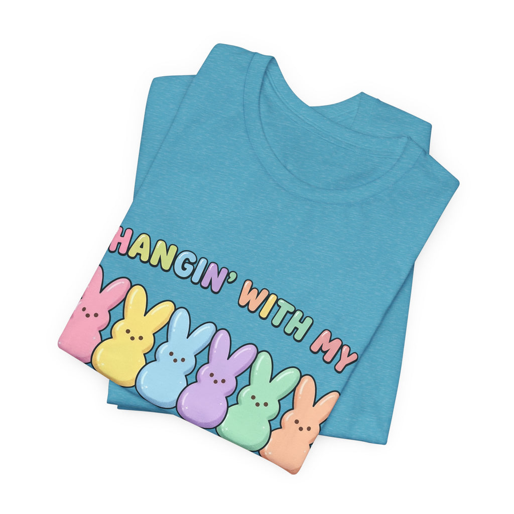 Hangin’ With My Peeps Easter T-Shirt | Cute Pastel Bunny Shirt