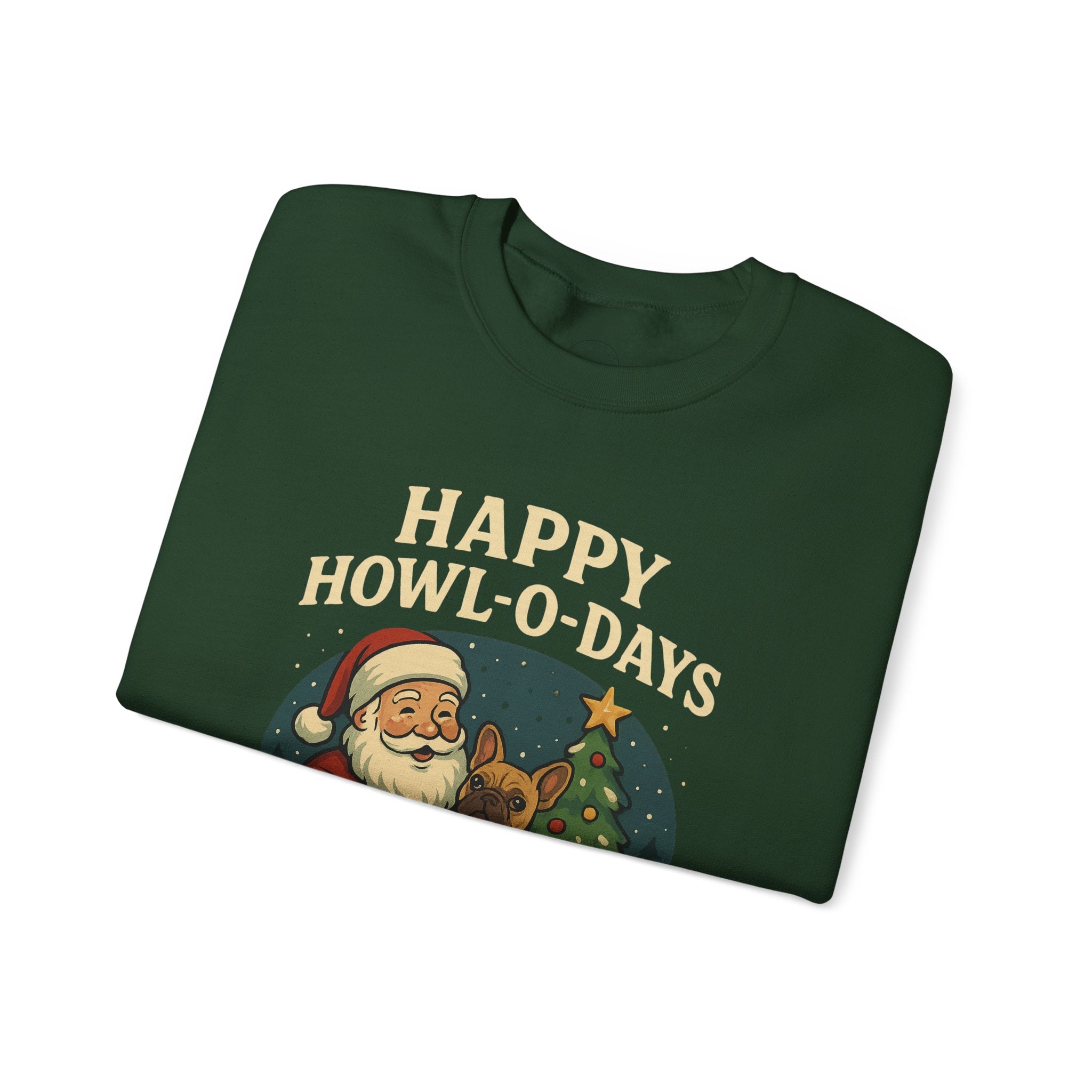 🎅🐶 Happy Howl-O-Days Frenchie Christmas Sweatshirt