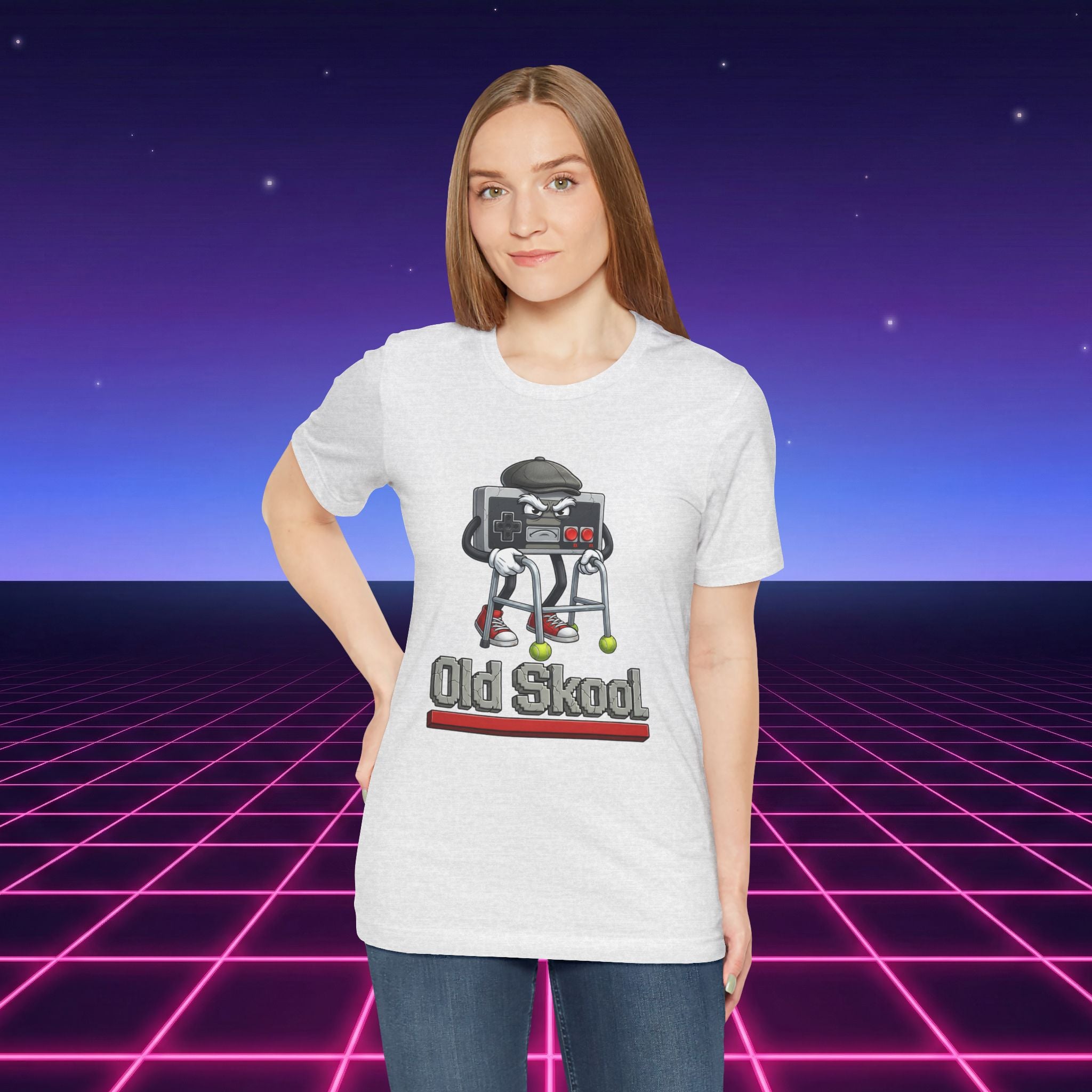 Old Skool Retro Gaming T-Shirt – Vintage Controller Grandpa Gamer Graphic Tee