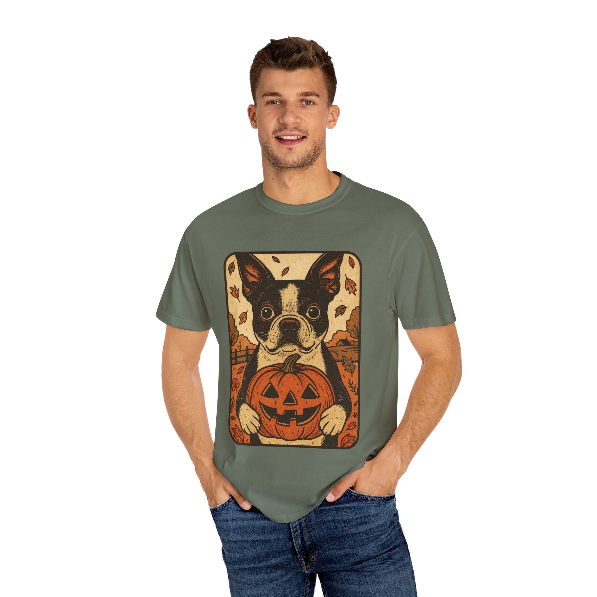 Boston Terrier Pumpkin Pals – Vintage Halloween Tee