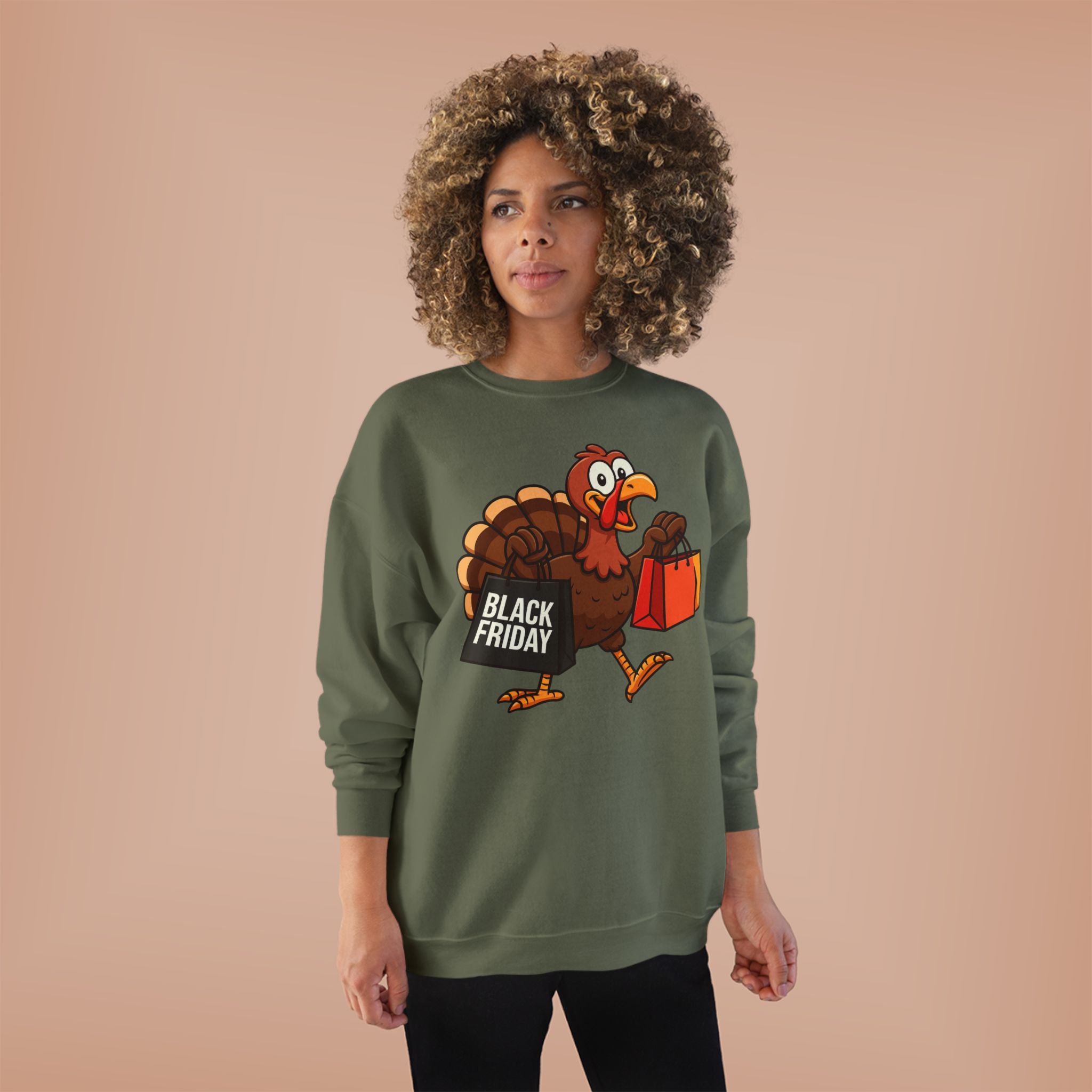 Black Friday Shopping Turkey Sweatshirt – Funny Thanksgiving & Holiday Gift