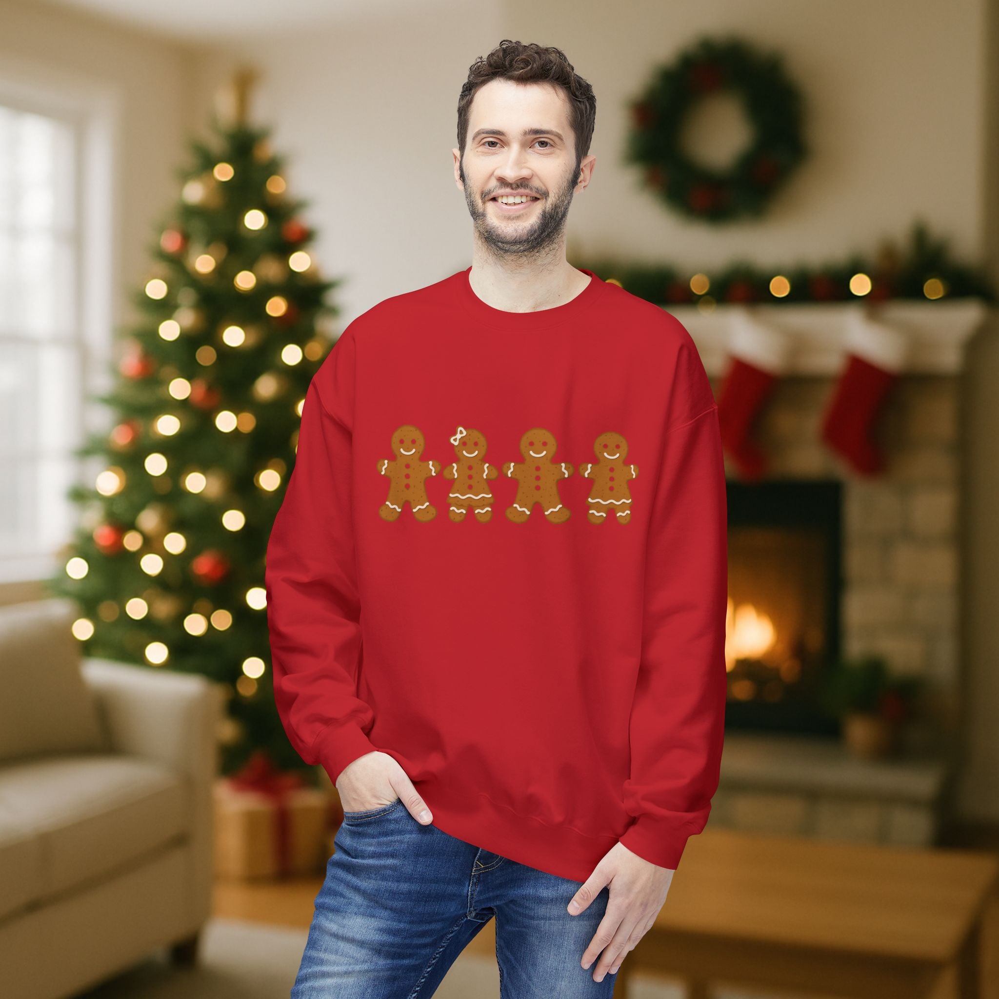Gingerbread Family Christmas Sweatshirt – Cute Holiday Cookie Crewneck | Festive Matching Family Christmas Sweater