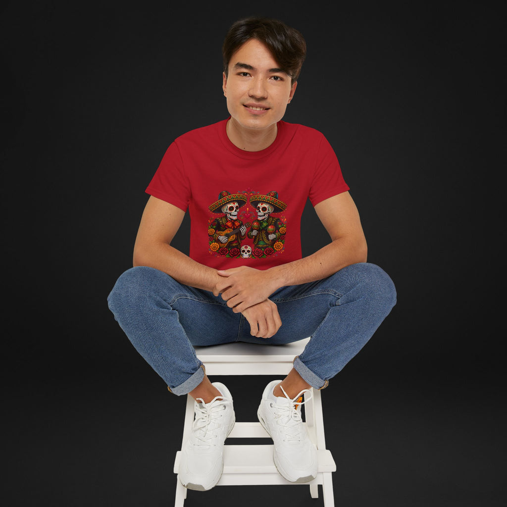 Cinco De Mayo Sugar Skull Mariachi T-Shirt | Dia de los Muertos Inspired Fiesta Tee