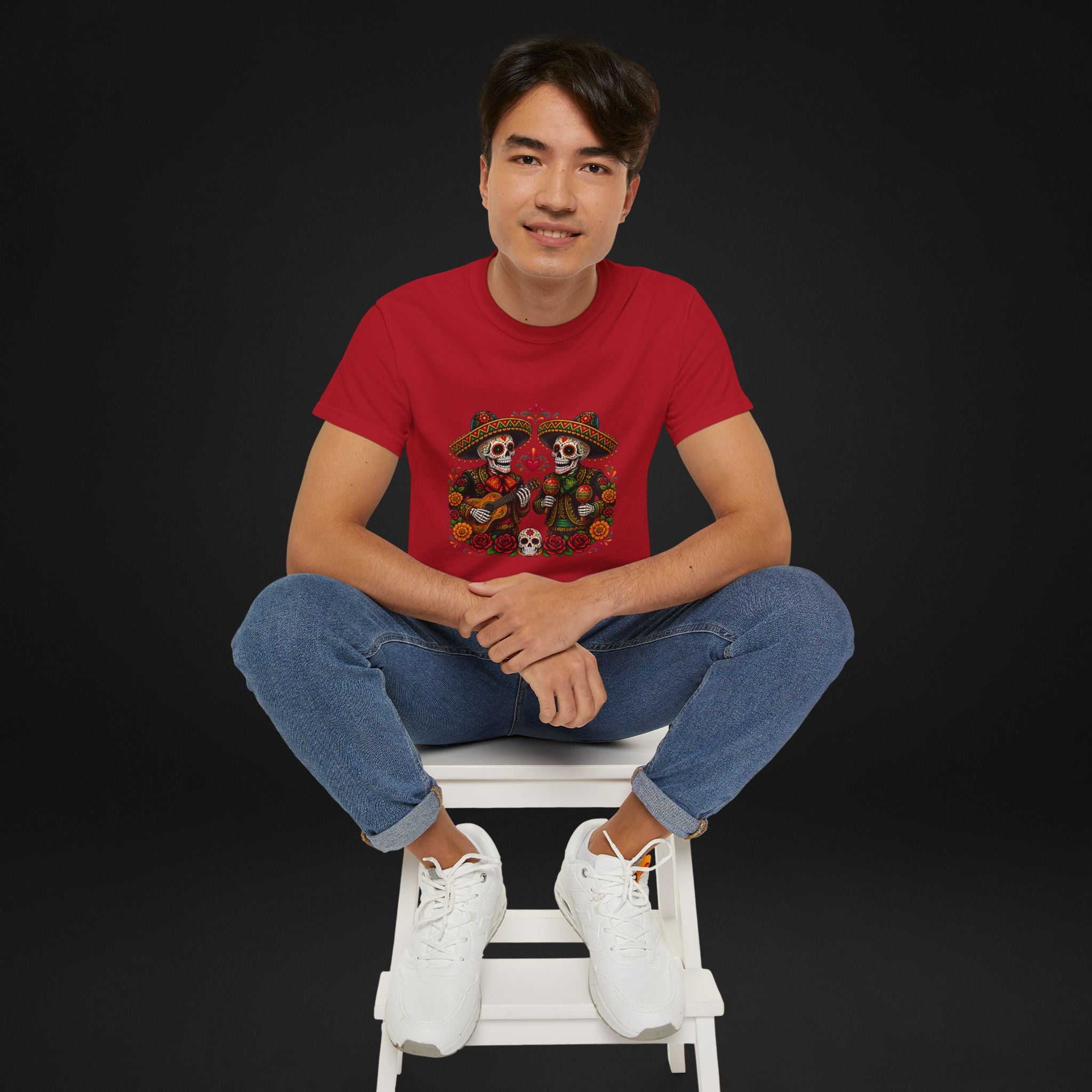 Cinco De Mayo Sugar Skull Mariachi T-Shirt | Dia de los Muertos Inspired Fiesta Tee