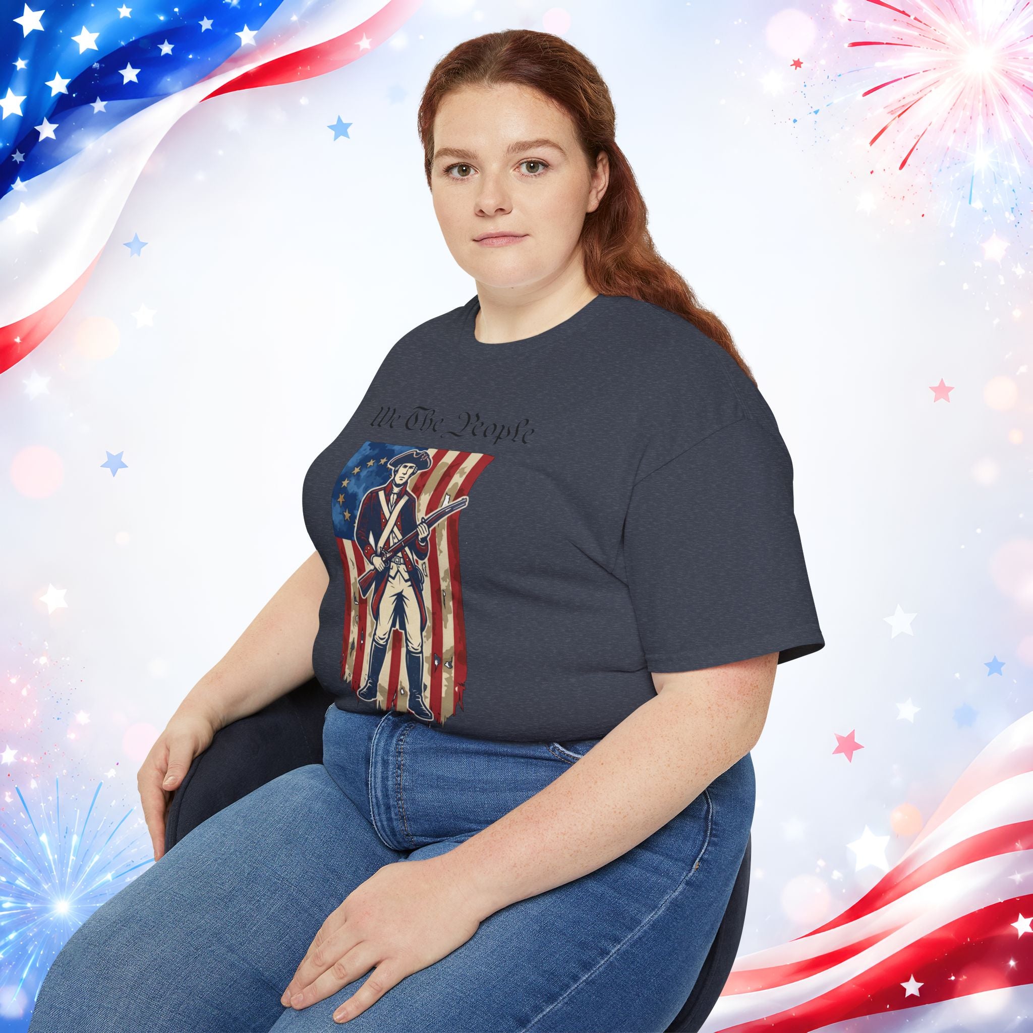 Revolutionary Soldier 4th of July T-Shirt | Vintage American Flag Patriotic Tee